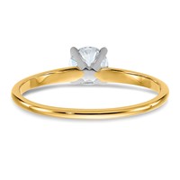 14K Two-tone 0.50 Carat Lab Grown Diamond VS SI+ G+ Round Complete Solitaire Engagement Ring view 5