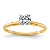 14K Two-tone 0.50 Carat Lab Grown Diamond VS SI+ G+ Round Complete Solitaire Engagement Ring view 1