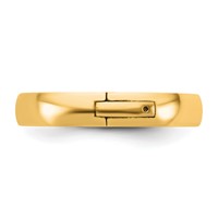 14K Yellow Gold Cliq 4mm Hinged Half Round Wedding Band - Size 4 view 3