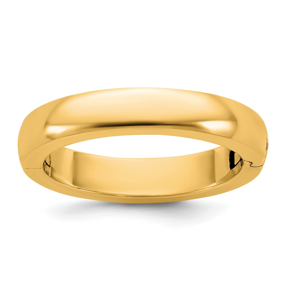 14K Yellow Gold Cliq 4mm Hinged Half Round Wedding Band - Size 4