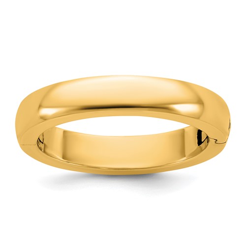 14K Yellow Gold Cliq 4mm Hinged Half Round Wedding Band, Size 4