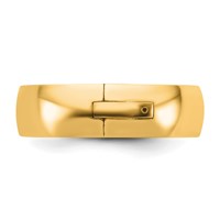 14K Yellow Gold Cliq 6mm Hinged Half Round Wedding Band view 3