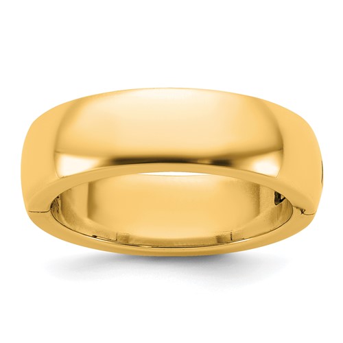 14K Yellow Gold Cliq 6mm Hinged Half Round Wedding Band, Size 4