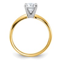 14K Two-tone 1 Carat Lab Grown Diamond VS SI+ G+ Round Complete Solitaire Engagement Ring view 2