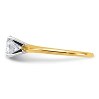 14K Two-tone 1 Carat Lab Grown Diamond VS SI+ G+ Round Complete Solitaire Engagement Ring view 3