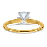 14K Two-tone 1 Carat Lab Grown Diamond VS SI+ G+ Round Complete Solitaire Engagement Ring view 5