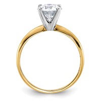 14K Two-tone 1.75 Carat Lab Grown Diamond VS SI+ G+ Round Complete Solitaire Engagement Ring view 2