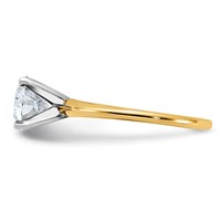14K Two-tone 1.75 Carat Lab Grown Diamond VS SI+ G+ Round Complete Solitaire Engagement Ring view 3