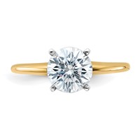 14K Two-tone 1.75 Carat Lab Grown Diamond VS SI+ G+ Round Complete Solitaire Engagement Ring view 4