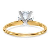 14K Two-tone 1.75 Carat Lab Grown Diamond VS SI+ G+ Round Complete Solitaire Engagement Ring view 5