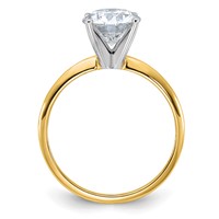 14K Two-tone 2 Carat Lab Grown Diamond VS SI+ G+ Round Complete Solitaire Engagement Ring view 2