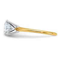 14K Two-tone 2 Carat Lab Grown Diamond VS SI+ G+ Round Complete Solitaire Engagement Ring view 3