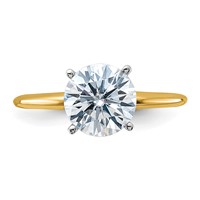 14K Two-tone 2 Carat Lab Grown Diamond VS SI+ G+ Round Complete Solitaire Engagement Ring view 4
