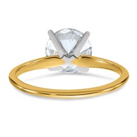 14K Two-tone 2 Carat Lab Grown Diamond VS SI+ G+ Round Complete Solitaire Engagement Ring view 5