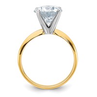 14K Two-tone 3 Carat Lab Grown Diamond VS SI+ G+ Round Complete Solitaire Engagement Ring view 2