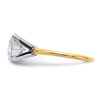 14K Two-tone 3 Carat Lab Grown Diamond VS SI+ G+ Round Complete Solitaire Engagement Ring view 3