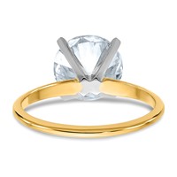 14K Two-tone 3 Carat Lab Grown Diamond VS SI+ G+ Round Complete Solitaire Engagement Ring view 5