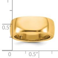 14K Yellow Gold Cliq 8mm Hinged Half Round Wedding Band view 5