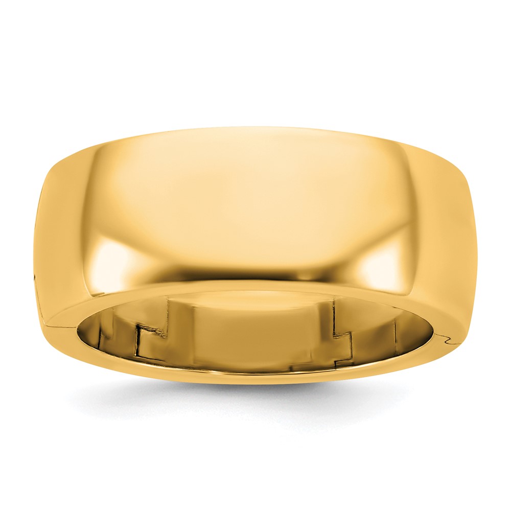 14K Yellow Gold Cliq 8mm Hinged Half Round Wedding Band
