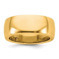 14K Yellow Gold Cliq 8mm Hinged Half Round Wedding Band view 1