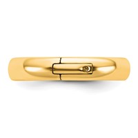14K Yellow Gold Cliq 4mm Hinged Comfort Fit Wedding Band view 3