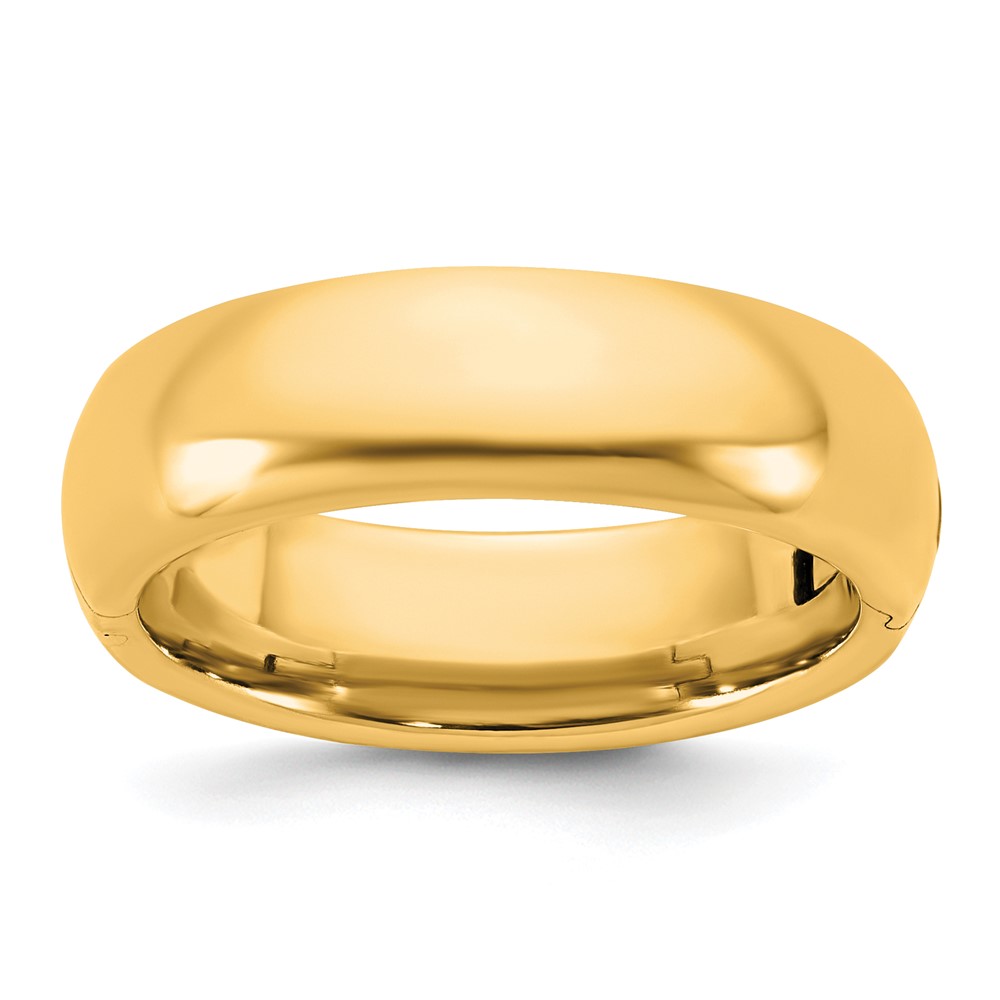 14K Yellow Gold Cliq 6mm Hinged Comfort Fit Wedding Band