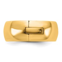14K Yellow Gold Cliq 8mm Hinged Comfort Fit Wedding Band view 3