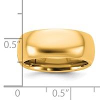 14K Yellow Gold Cliq 8mm Hinged Comfort Fit Wedding Band view 5