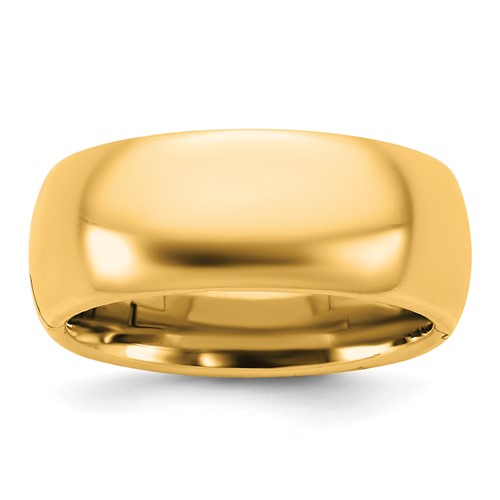 14K Yellow Gold Cliq 8mm Hinged Comfort Fit Wedding Band, Size 4