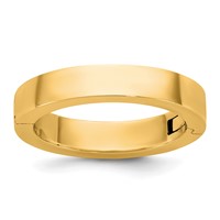 14K Yellow Gold Cliq 4mm Hinged Flat Wedding Band view 1