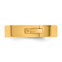 14K Yellow Gold Cliq 5mm Hinged Flat Wedding Band view 3