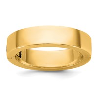 14K Yellow Gold Cliq 5mm Hinged Flat Wedding Band view 1