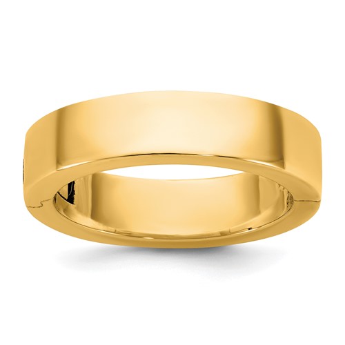 14K Yellow Gold Cliq 5mm Hinged Flat Wedding Band, Size 4
