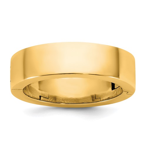 14K Yellow Gold Cliq 6mm Hinged Flat Wedding Band, Size 4