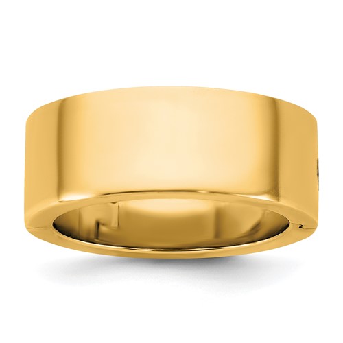 14K Yellow Gold Cliq 8mm Hinged Flat Wedding Band, Size 4