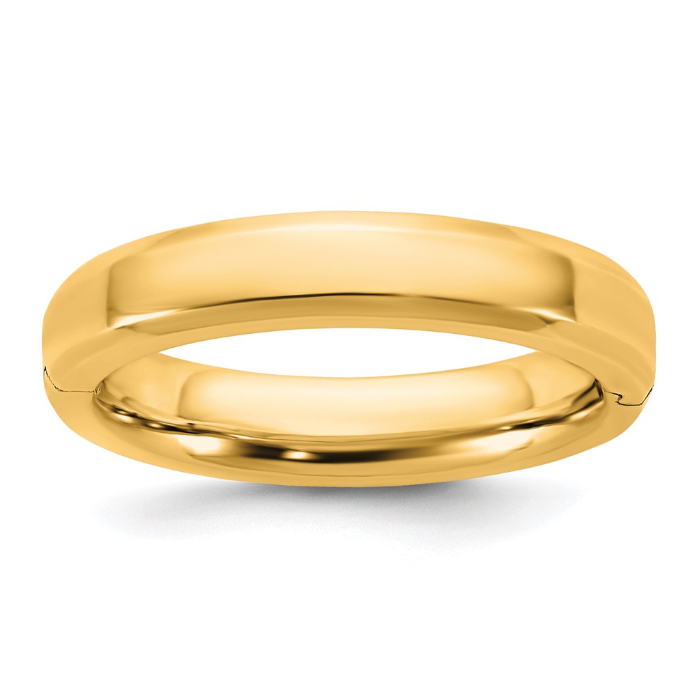 14K Yellow Gold Cliq 4mm Hinged Beveled Edge Wedding Band