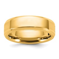 14K Yellow Gold Cliq 6mm Hinged Beveled Edge Wedding Band view 1
