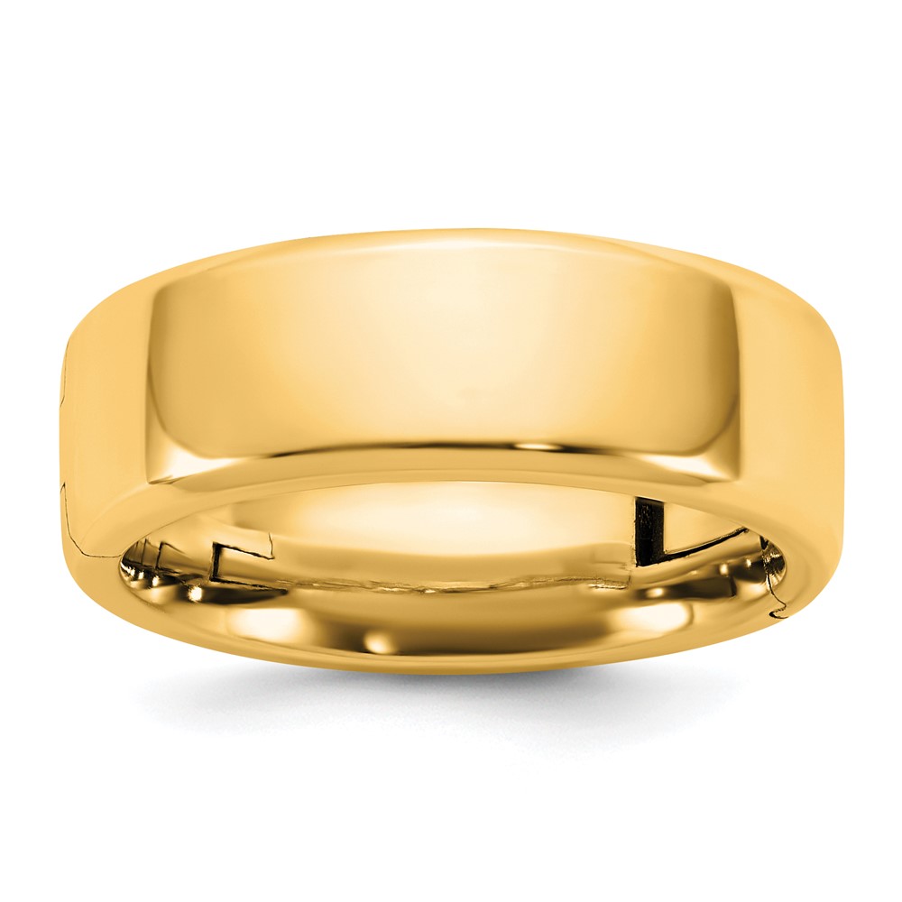 14K Yellow Gold Cliq 7mm Hinged Beveled Edge Wedding Band