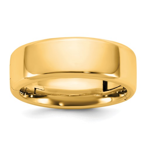 14K Yellow Gold Cliq 7mm Hinged Beveled Edge Wedding Band, Size 6