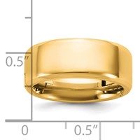14K Yellow Gold Cliq 8mm Hinged Beveled Edge Wedding Band view 5