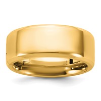 14K Yellow Gold Cliq 8mm Hinged Beveled Edge Wedding Band view 1