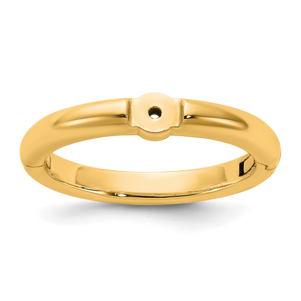 14K Yellow Gold Cliq Low Profile Mm Hinged Peg Set Engagement Ring Mounting
