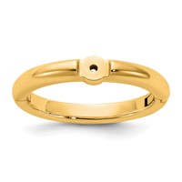 14K Yellow Gold Cliq Low Profile Mm Hinged Peg Set Engagement Ring Mounting view 1