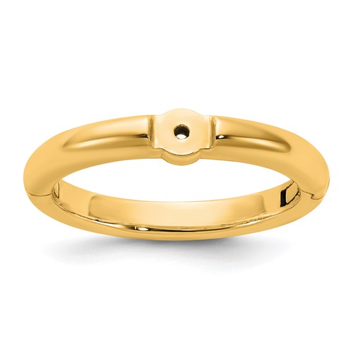 14K Yellow Gold Cliq Low Profile Mm Hinged Peg Set Engagement Ring Mounting
