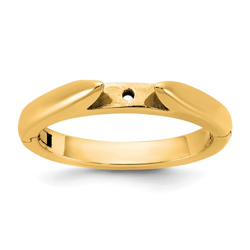 14K Yellow Gold Cliq Hinged Cathedral Solitaire Peg Set Engagement Ring Mounting
