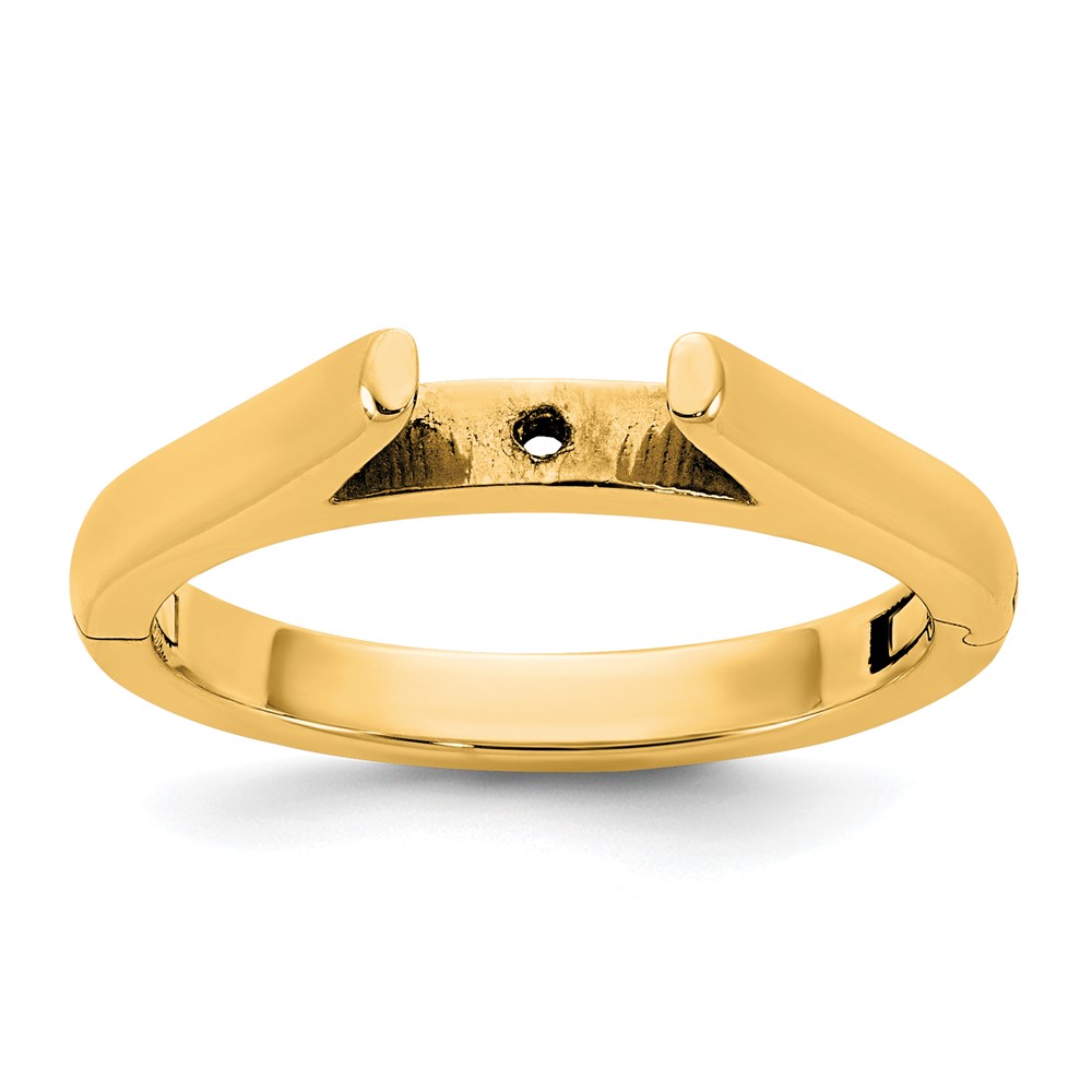 14K Yellow Gold Cliq Hinged Cathedral Solitaire Peg Set Engagement Ring Mounting