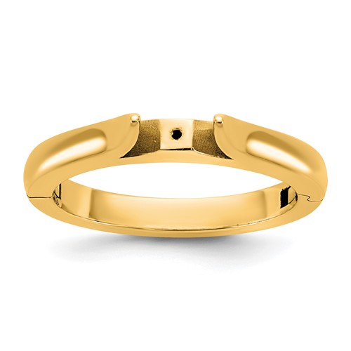 14K Yellow Gold Cliq Hinged Cathedral Solitaire Peg Set Engagement Ring Mounting