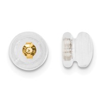 Silicone Sliders 14K Yellow Gold Mushroom 1 Pair view 1