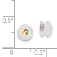 Silicone Sliders 14K Yellow Gold Screwback Mushroom 1 Pair view 3