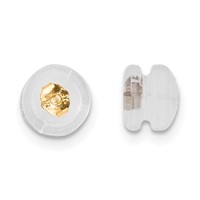 Silicone Sliders 14K Yellow Gold Screwback Mushroom 1 Pair view 1